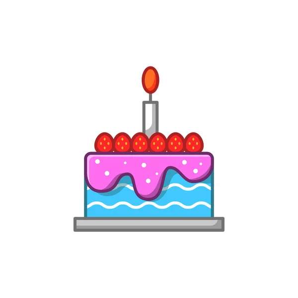 Birthday Cake Candles Cartoon Vector Isolated Illustration — Stockvektor
