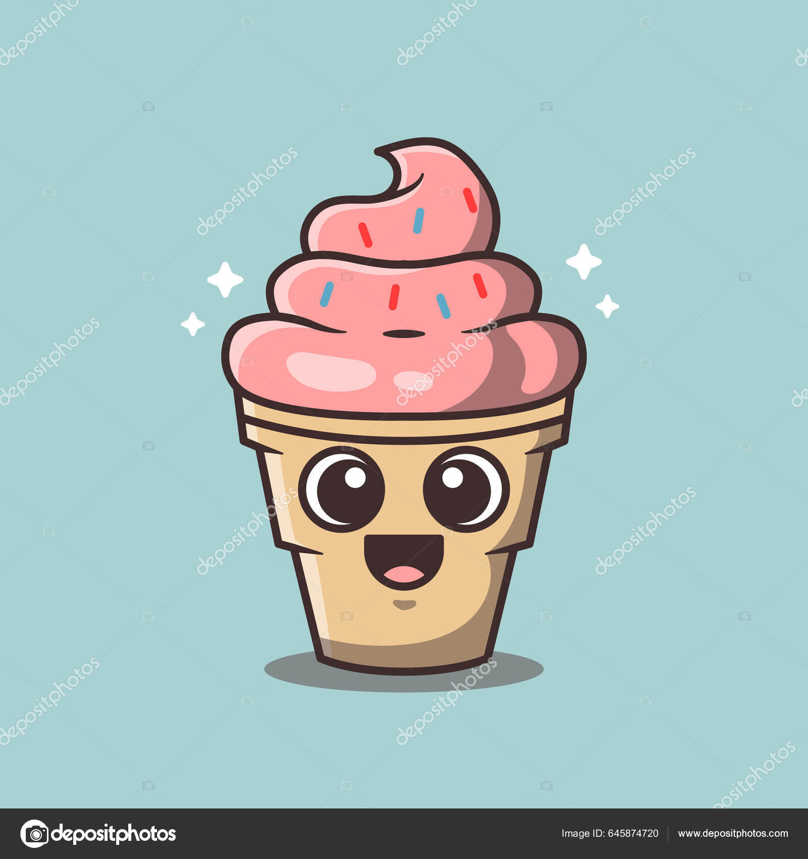 可爱的冰淇淋病媒漫画插图图库矢量图©Supercutecandy 645874720, image size:1600x1700