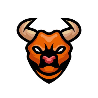 Boğa Logosu Beyaz Arkaplanda İzole Edildi