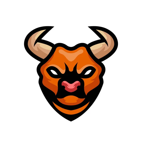 Mascotte Bull Logo Isolée Sur Fond Blanc — Image vectorielle