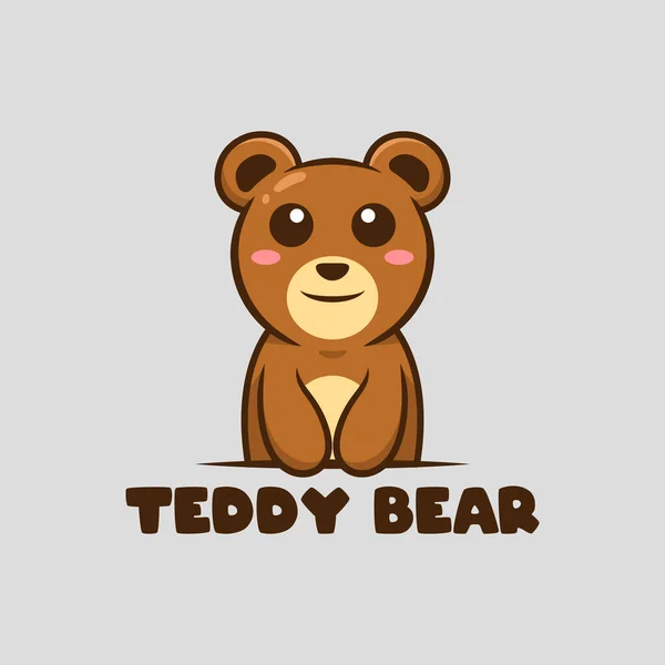 Cute Teddy Bear Logo Izolowane — Wektor stockowy