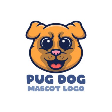 Şirin pug maskot logosu tasarımı