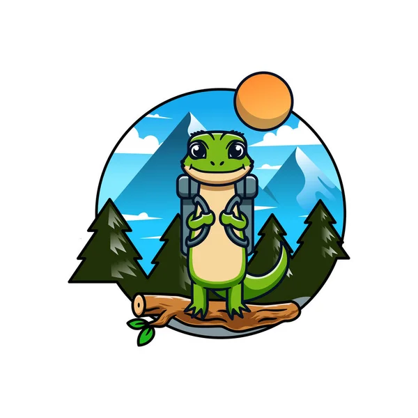 Ilustração Vetor Mascote Logotipo Gecko Ilustração De Stock