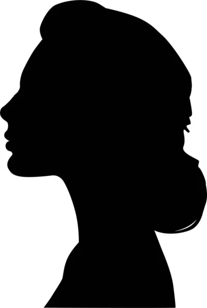 Silhouette Femminile Profilo Vettore Sfondo Bianco Isolato Giovane Donna Poster — Vettoriale Stock