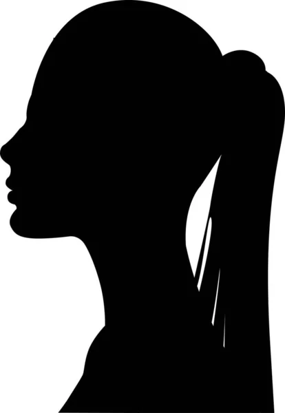 Female Silhouette Profile Vector White Isolated Background Young Woman Poster — Stock Vector