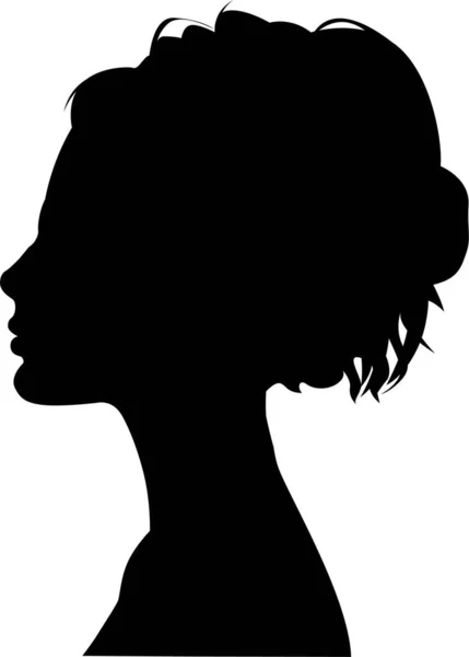 stock vector female silhouette in profile. vector on white isolated background. young woman for poster or text. elegant background as well.