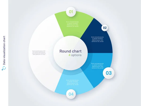 Vector Ronde Cirkel Infografische Kaart Sjabloon Gedeeld Door Vier Delen Vectorbeelden
