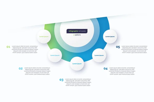 stock vector Five option circle infographic design template. Vector illustration.