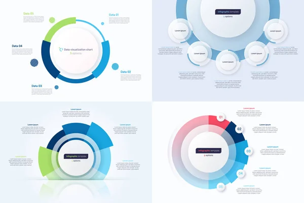 Vijf Optie Cirkel Infographic Ontwerp Sjablonen Vectorillustratie — Stockvector