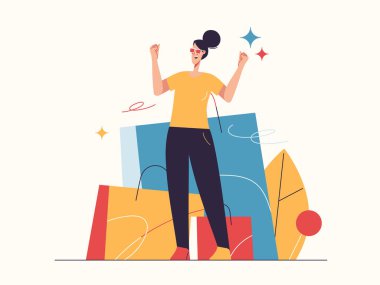 Vector illustration on the subject of e-commerce, sale, promotions, online shopping.