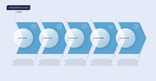 Vector Infographic Template Composed Circles Arrows Vetores De Bancos De Imagens Sem Royalties