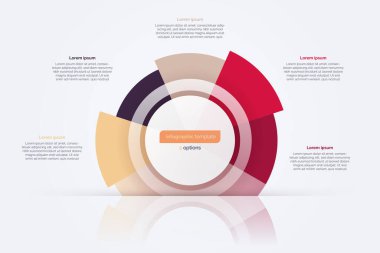 Five option circle infographic diagram. Vector illustration.