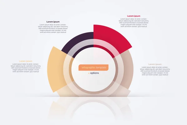 Four Option Circle Infographic Diagram Vector Illustration — Vetor de Stock