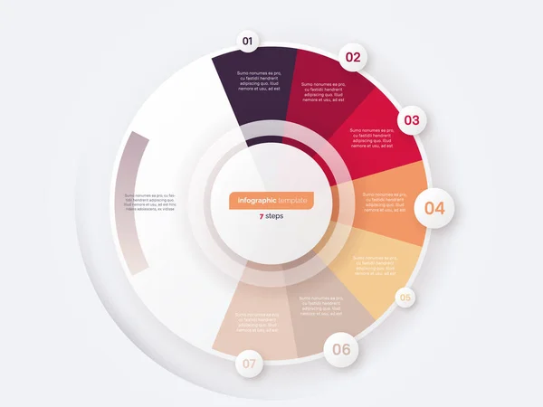 Seven Option Circle Infographic Diagram Vector Illustration —  Vetores de Stock
