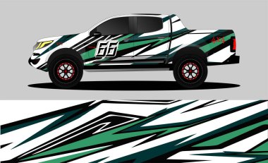 Car decal wrap design, truck and cargo van wrap vector. Graphic abstract stripe designs for vehicle, race, advertisement, adventure and livery car clipart