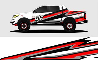 Car decal wrap design, truck and cargo van wrap vector. Graphic abstract stripe designs for vehicle, race, advertisement, adventure and livery car