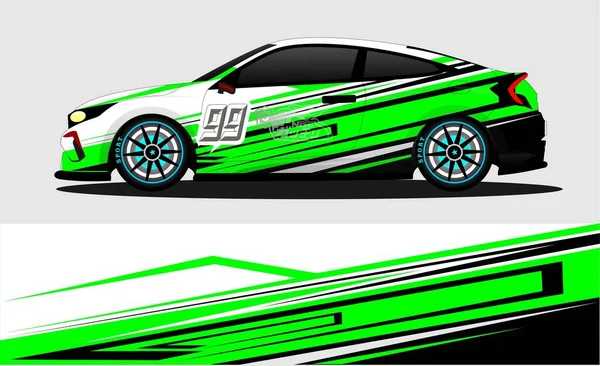 Car Wrap Abstract Racing Graphic Background Vinyl Wrap Stickers — Vector de stock