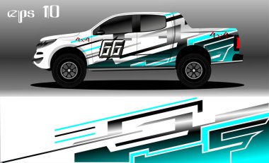 abstract background design for car wrap of 4x4 truck, rally, van, suv and other cars clipart