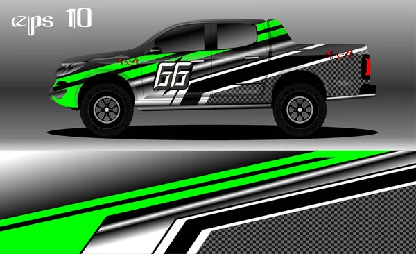Resumo Design Fundo Para Embrulho Carro 4X4 Caminhão Rali Van — Vetor de Stock