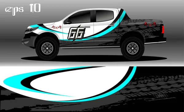 Abstracte Achtergrond Ontwerp Voor Auto Wrap Van 4X4 Truck Rally — Stockvector