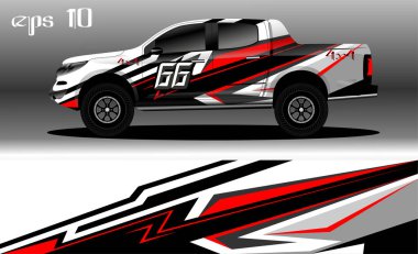 abstract background design for car wrap of 4x4 truck, rally, van, suv and other cars clipart