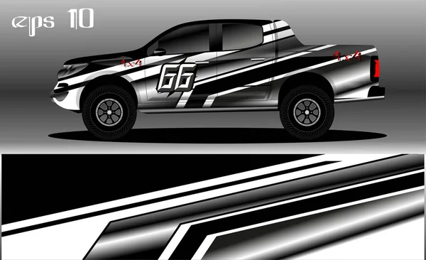 Diseño Fondo Abstracto Para Envoltura Coche Camión 4X4 Rally Furgoneta — Vector de stock