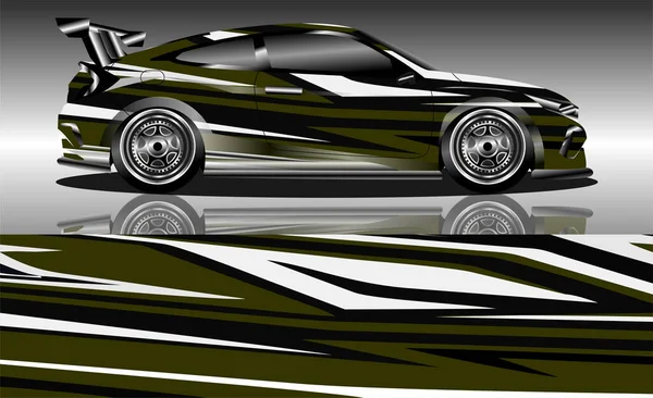 Sportovní Auto Černém Zeleném Pozadí Vektorová Ilustrace — Stockový vektor