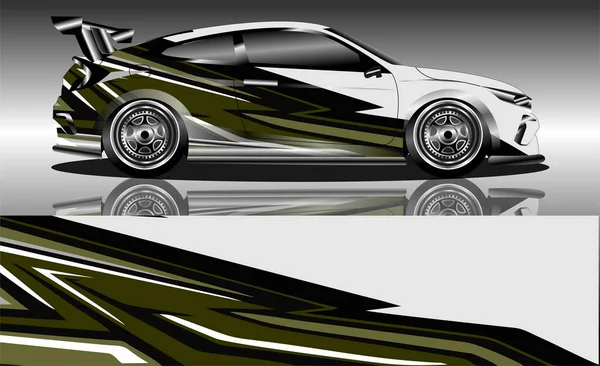 Sport Car Black Green Background Vector Illustration — Stock Vector