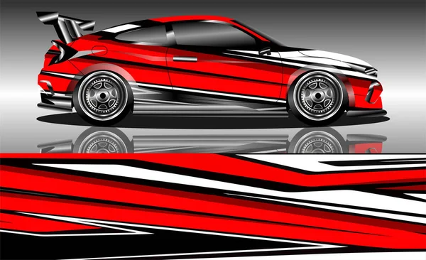 Sportbil Svart Och Grön Bakgrund Vektor Illustration — Stock vektor
