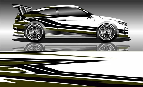 Спортивный Автомобиль Черно Зеленом Фоне Векторная Иллюстрация — стоковый вектор