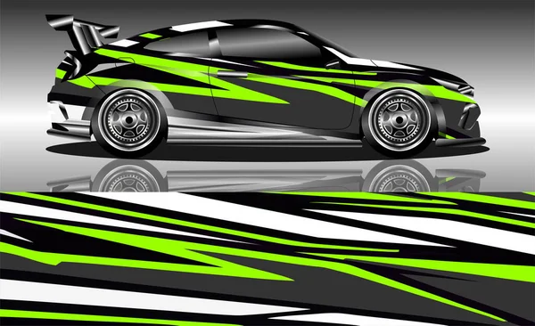 Sport Car Black Green Background Vector Illustration — Stock Vector
