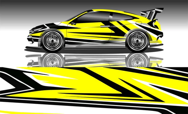 Raceauto Wrap Ontwerp Grafische Vector Illustratie — Stockvector