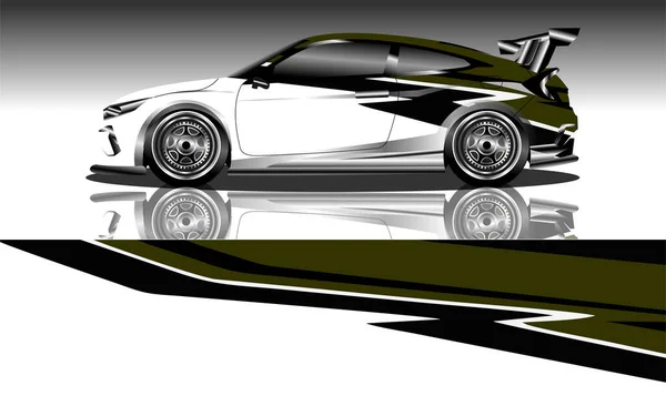 Rennwagen Wrap Design Grafik Vektor Illustration — Stockvektor