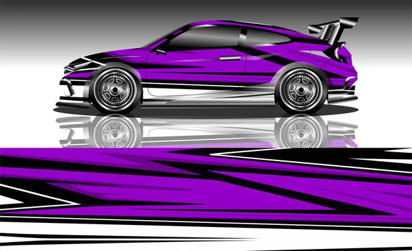 Raceauto Wrap Ontwerp Grafische Vector Illustratie — Stockvector