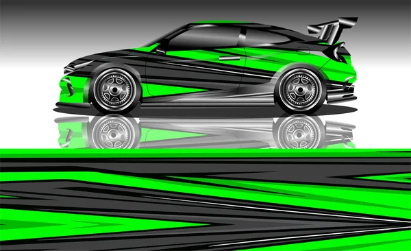 Racing Car Wrap Design Graphic Vector Illustration — Stock Vector