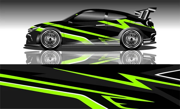 Racing Car Wrap Design Grafikus Vektor Illusztráció — Stock Vector