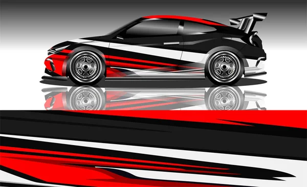 Racing Car Wrap Design Graphic Vector Illustration — Stock Vector