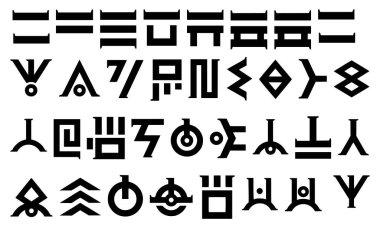 Zodiac sembollerinin siyah düz simgelerinin vektör kümesi