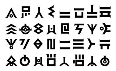 Zodiac sembollerinin siyah düz simgelerinin vektör kümesi