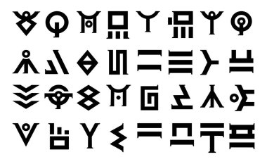 Zodiac sembollerinin siyah düz simgelerinin vektör kümesi