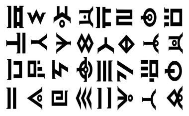 Zodiac sembollerinin siyah düz simgelerinin vektör kümesi