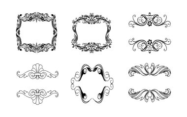 Vintage çerçeveler vektör tasarım elementlerini belirler