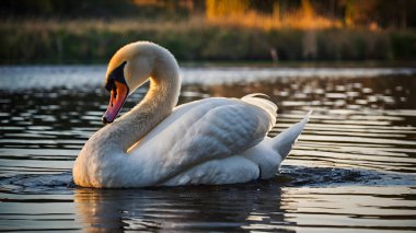 Gölde güzel kuğular