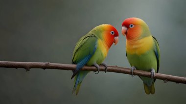 Bir çift renkli papağan, sarı ve yeşil, sarı ve kırmızı - yeşil, sarı - papağan, papağan, papağan