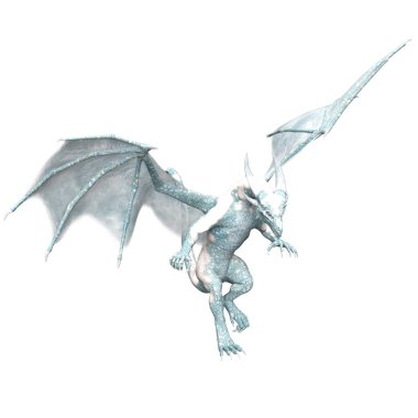 3D uçan kar ejderhası.