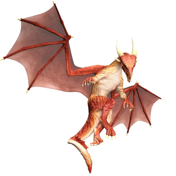Red Dragon Flight Render — Stock Photo, Image