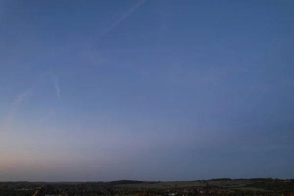 Widok Lotu Ptaka Miasto Podczas Zachodu Słońca — Zdjęcie stockowe