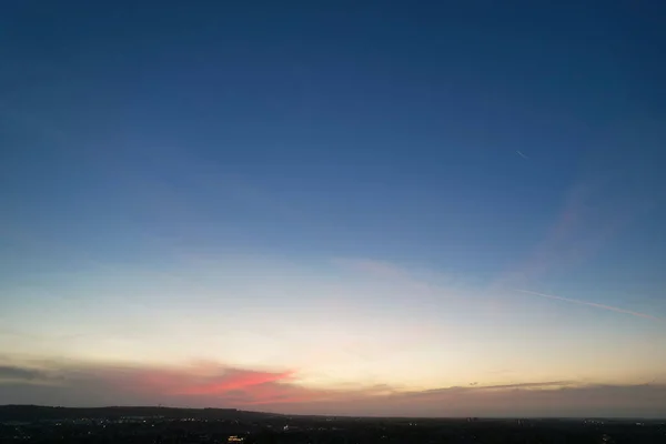 日没時の都市の空中風景 — ストック写真