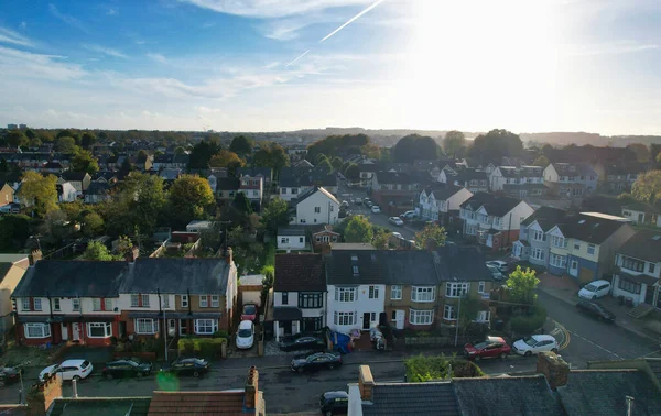 Prachtig Uitzicht Vanuit Lucht Luton Town British City Een Heldere — Stockfoto