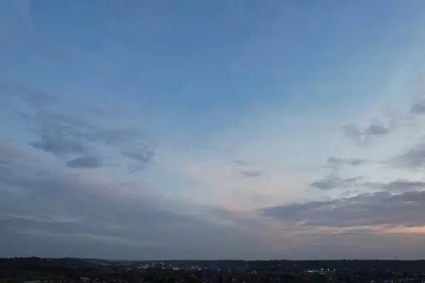 High Angle View City Clouds Airview City Drones Camera — 스톡 사진